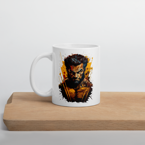 Wolverine white glossy mug